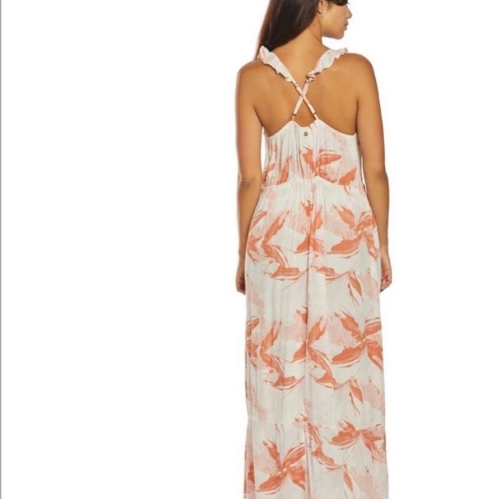 Roxy Maxi Dress Orange/White Size M - Picture 3 of 3